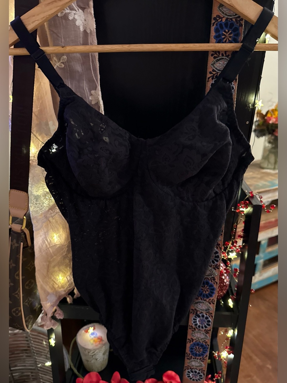 Bali Black Lace Shaping Bodysuit